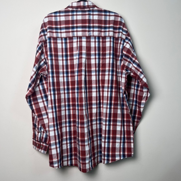 Wrangler Rugged Wear Wrinkle Resist Plaid Long Sleeve Button Pocket Men’s XXL - Picture 4 of 5